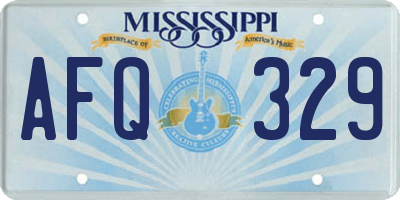 MS license plate AFQ329