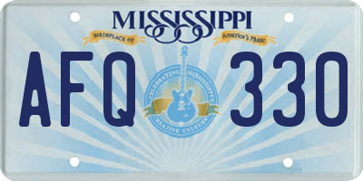 MS license plate AFQ330