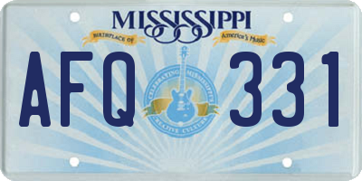 MS license plate AFQ331