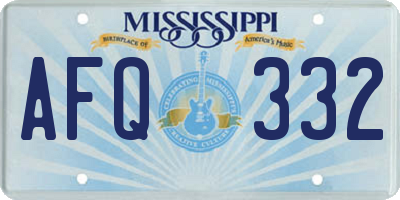MS license plate AFQ332