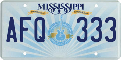 MS license plate AFQ333