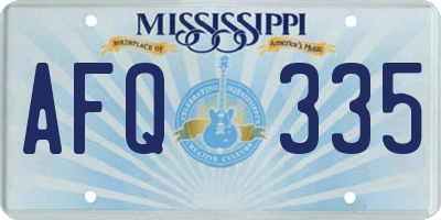 MS license plate AFQ335