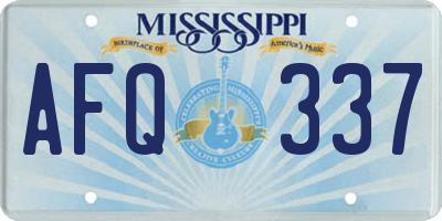 MS license plate AFQ337