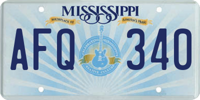 MS license plate AFQ340