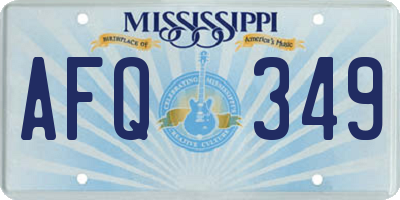 MS license plate AFQ349