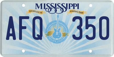 MS license plate AFQ350