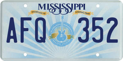 MS license plate AFQ352