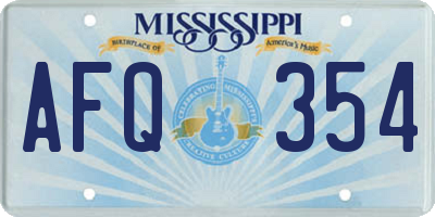 MS license plate AFQ354