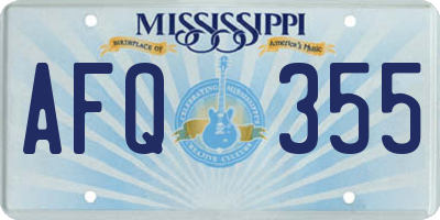 MS license plate AFQ355