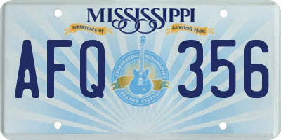 MS license plate AFQ356