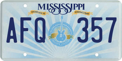 MS license plate AFQ357