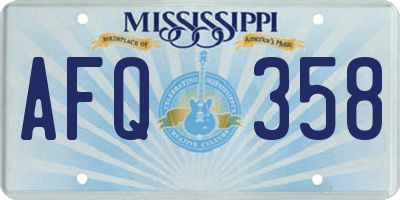 MS license plate AFQ358
