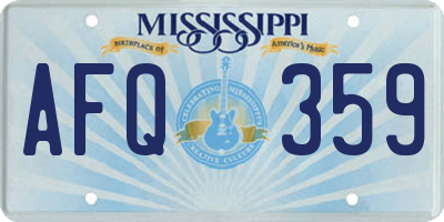 MS license plate AFQ359