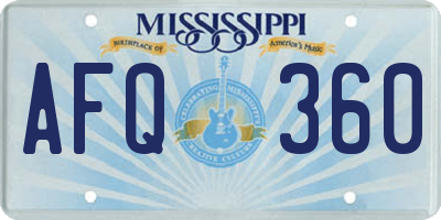 MS license plate AFQ360