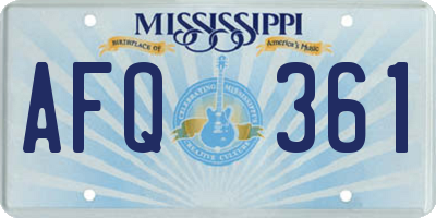 MS license plate AFQ361