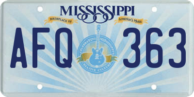 MS license plate AFQ363
