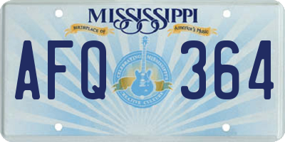 MS license plate AFQ364