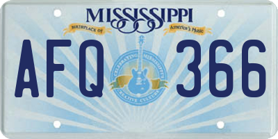 MS license plate AFQ366