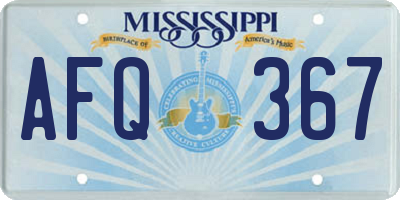 MS license plate AFQ367