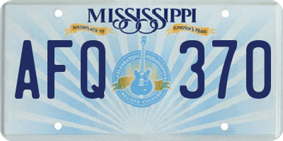 MS license plate AFQ370