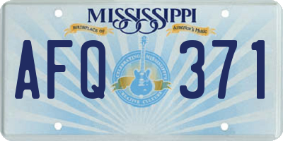 MS license plate AFQ371