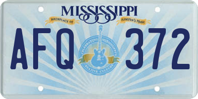 MS license plate AFQ372