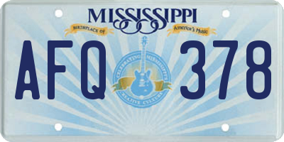 MS license plate AFQ378
