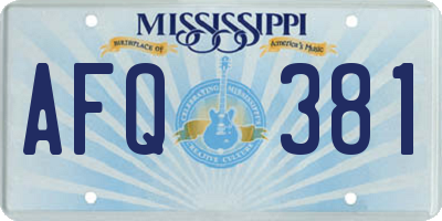 MS license plate AFQ381
