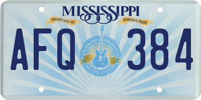 MS license plate AFQ384