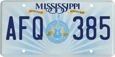 MS license plate AFQ385