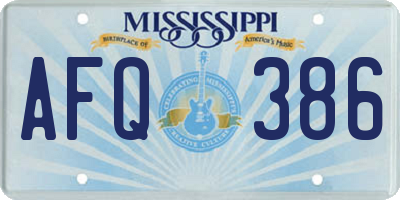 MS license plate AFQ386