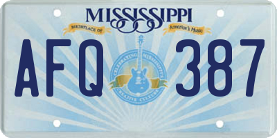 MS license plate AFQ387