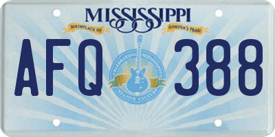 MS license plate AFQ388