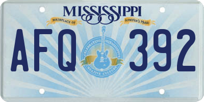 MS license plate AFQ392