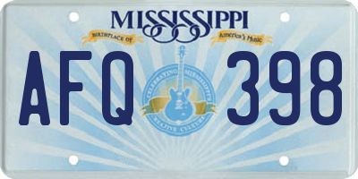MS license plate AFQ398