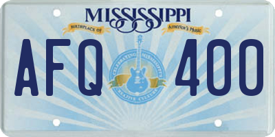 MS license plate AFQ400