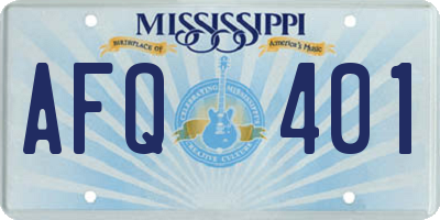MS license plate AFQ401