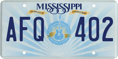 MS license plate AFQ402