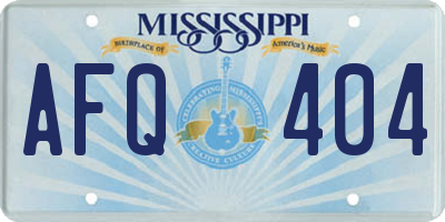 MS license plate AFQ404