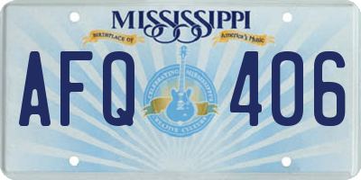 MS license plate AFQ406