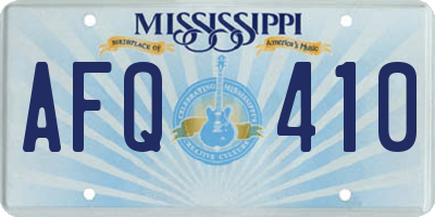 MS license plate AFQ410
