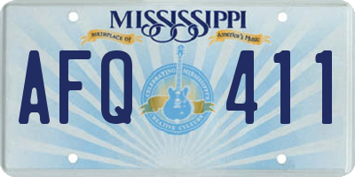 MS license plate AFQ411