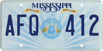 MS license plate AFQ412