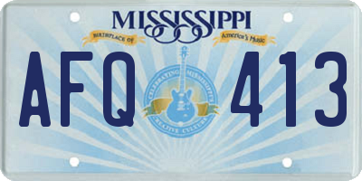 MS license plate AFQ413