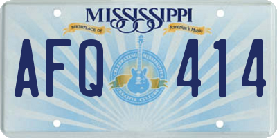 MS license plate AFQ414