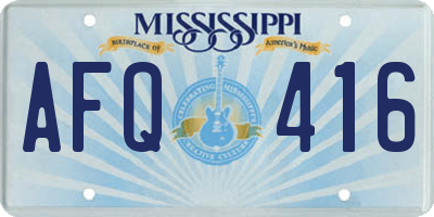 MS license plate AFQ416