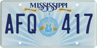 MS license plate AFQ417