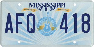 MS license plate AFQ418
