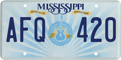 MS license plate AFQ420
