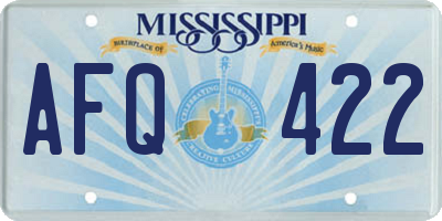 MS license plate AFQ422